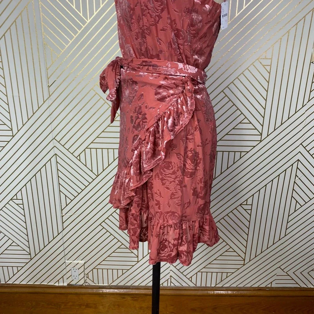 Free People Olivia Velvet Burnout Slip Dress Rose - Picture 6 of 12